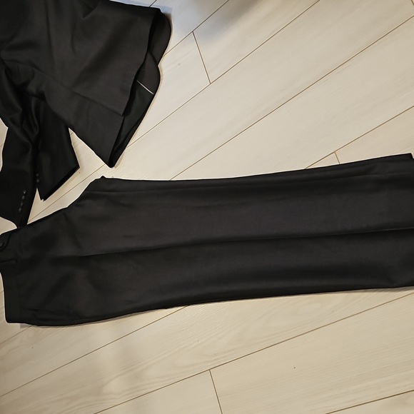 1670 2PCS Mens Business Suit Blazer Slim Fit Tuxedo Coat & Pants Formal black - Picture 5 of 10